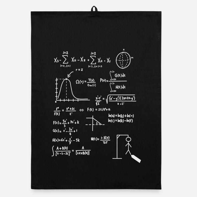 Mathematik - Organic Geschirrtuch - Schwarz