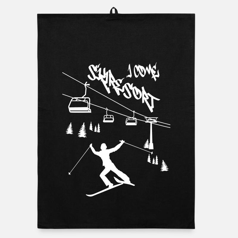 Ski resort I'm coming ! Organic dish towel
