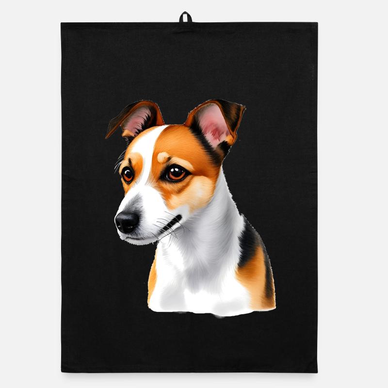 Jack Russell - Organic dish towel - black