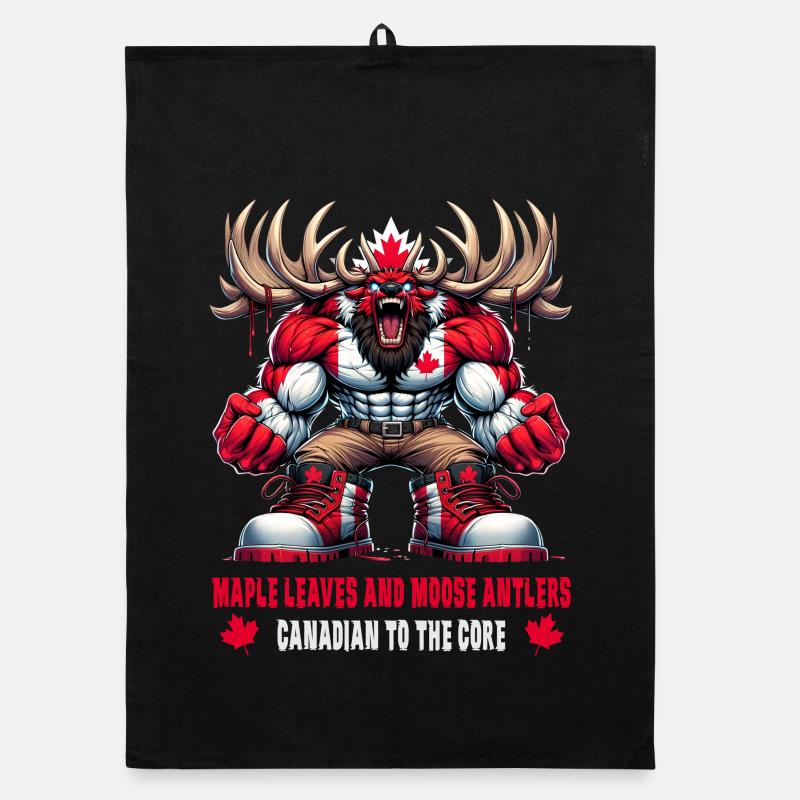 Canada elk design Organic dish towel