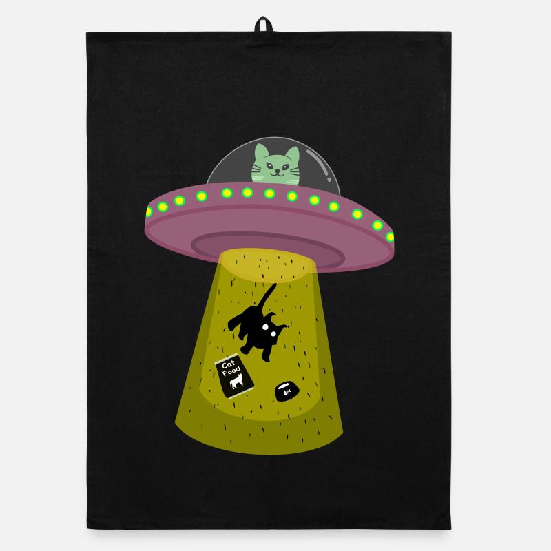 ufo cat Organic dish towel