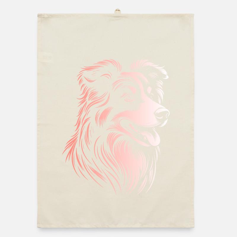 Australian Shepherd Traits 3 Gradient Organic dish towel