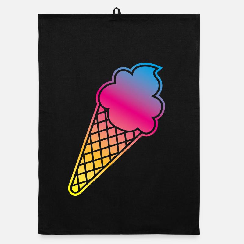 Eis Rahmen Verlauf farbenfroh Sommer Eiswaffel Ice Organic Geschirrtuch