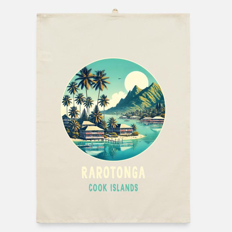 Parotonga Cook Islands sea palm trees Organic dish towel
