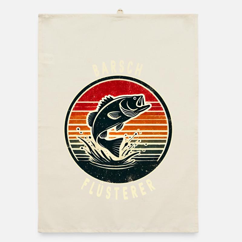 Perch whisper design Organic dish towel