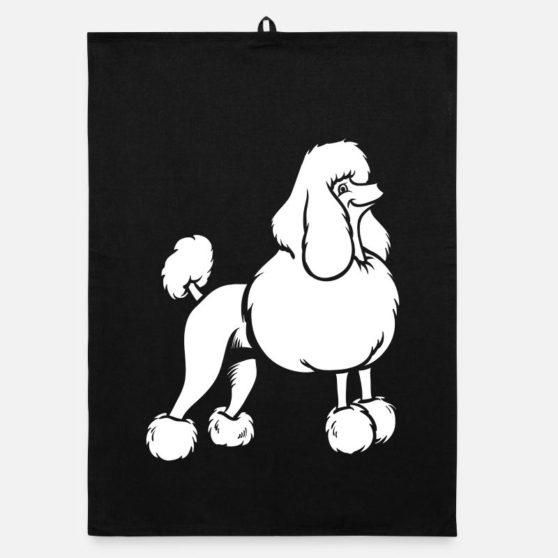 Elegant Poodle Silhouette White Minimalist Organic dish towel