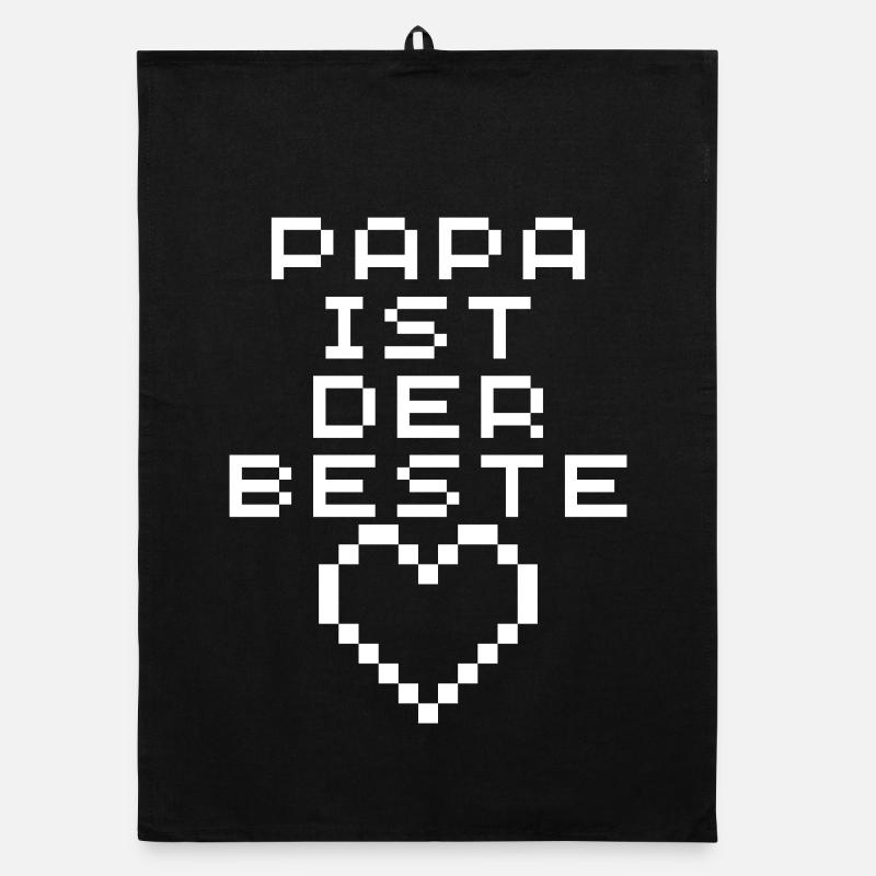 Papa ist der Beste Pixelherz Organic Geschirrtuch
