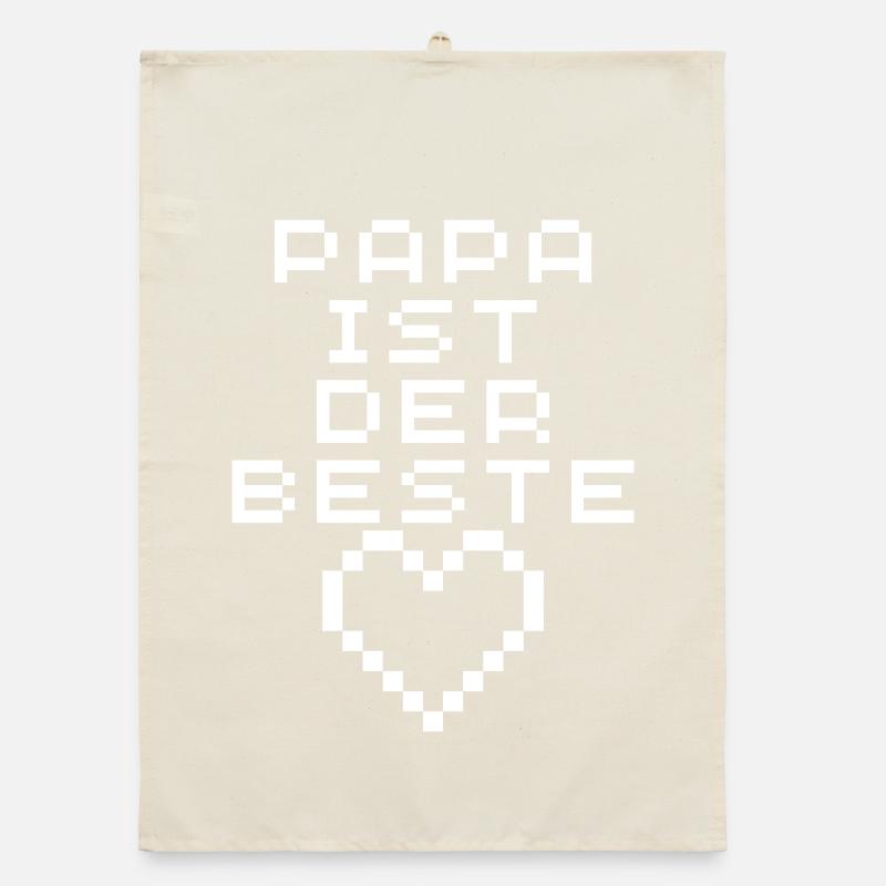 Papa ist der Beste Pixelherz Organic Geschirrtuch