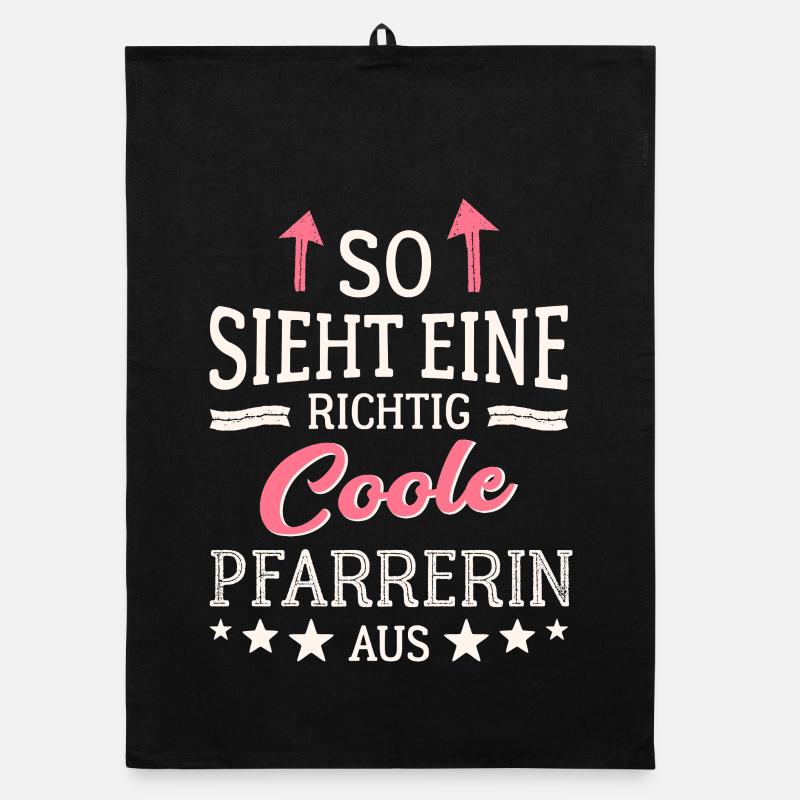 So sieht eine richtig coole Pfarrerin aus Organic Geschirrtuch