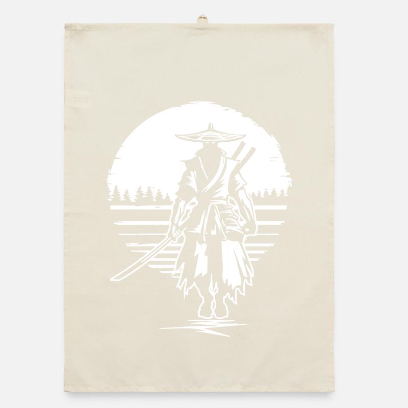 Samouraï avant le coucher du soleil Torchon bio