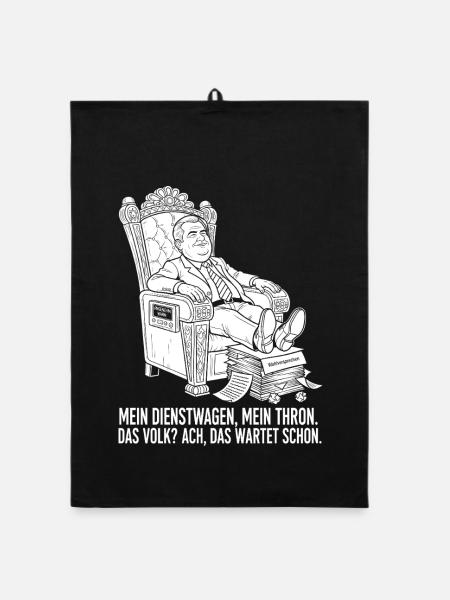 Mein Dienstwagen, mein Thron - Organic Geschirrtuch - Schwarz - Vorne
