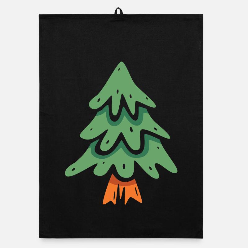 Weihnachtsbaum Cartoon Stil Organic Geschirrtuch