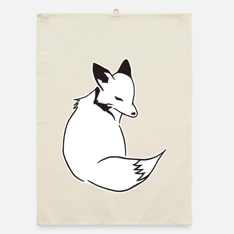 Fox Comic: Smart, Foxy & Manga Style Organic dish towel