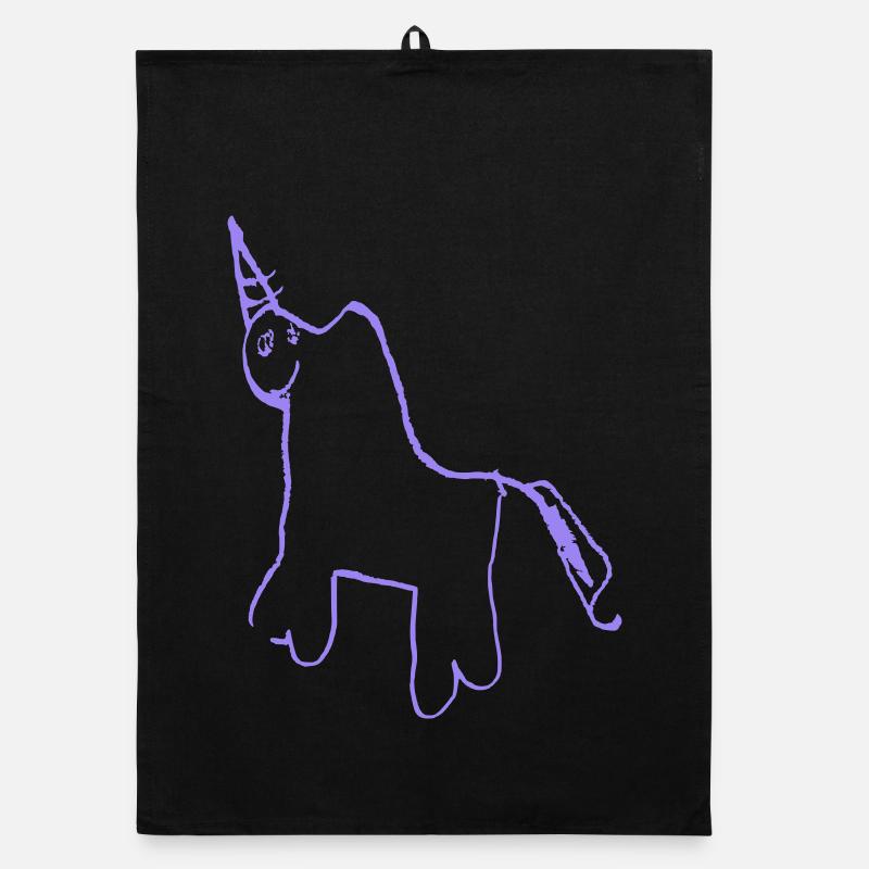 Licorne minimaliste Lineart Torchon bio
