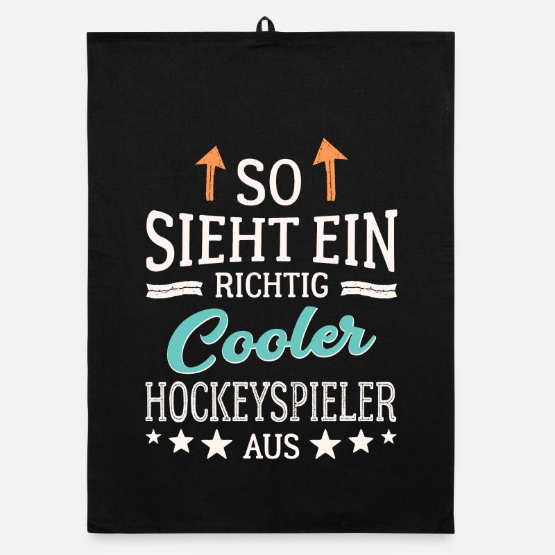 So sieht ein cooler Hockeyspieler aus Hockey Organic Geschirrtuch