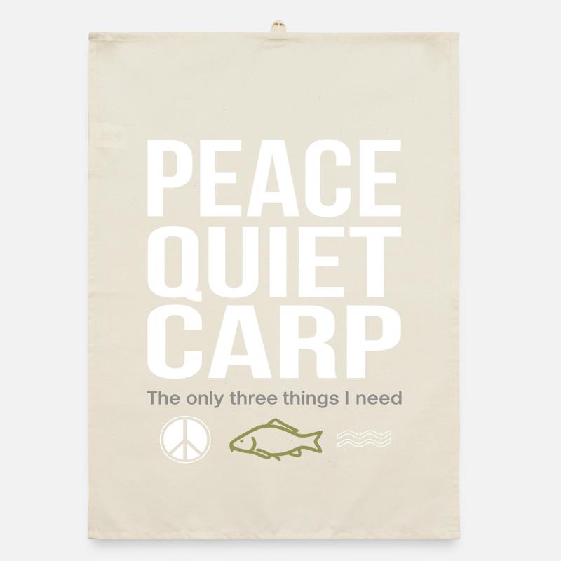 Peace, Tranquility, Carp, Fishing, Fun Organic dish towel