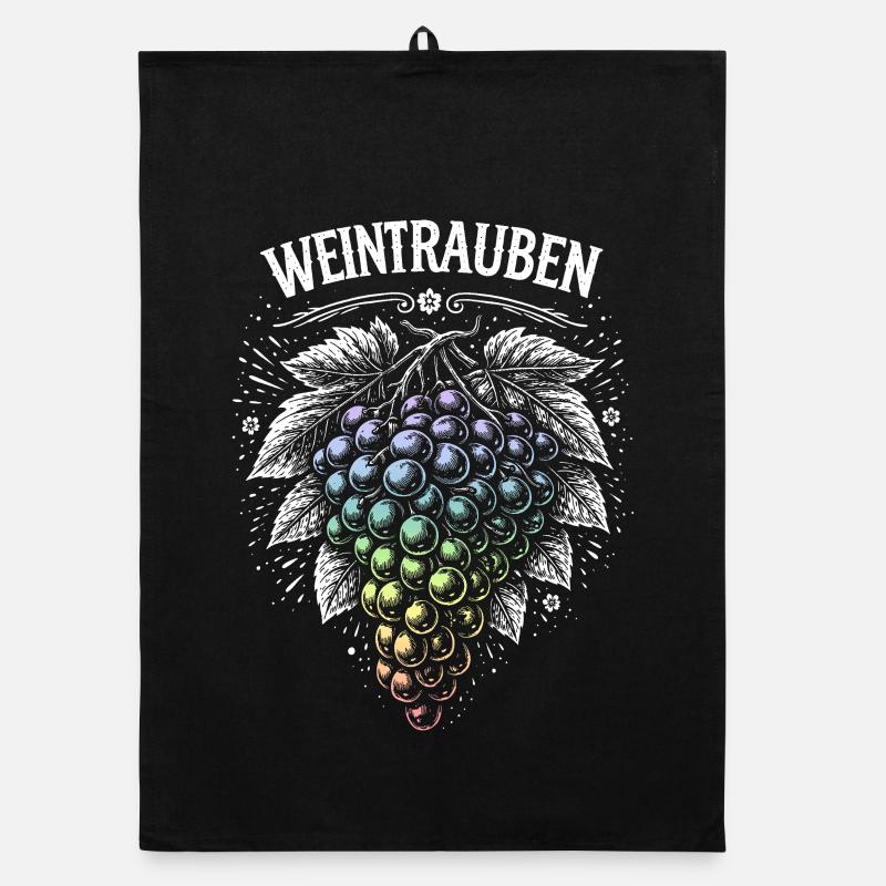 Grapes Rainbow Motif Organic dish towel