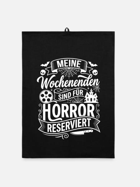 Meine Wochenenden für Horror - Organic Geschirrtuch - Schwarz - Vorne