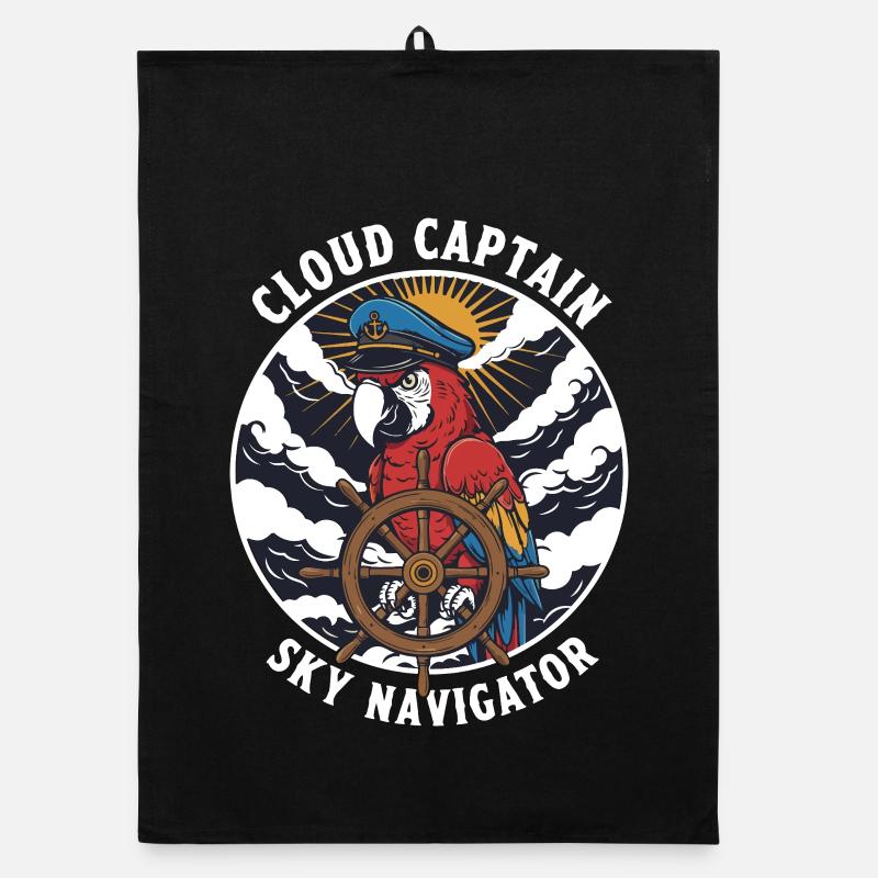 Perroquet Capitaine Cloud Sky Navigator Torchon bio