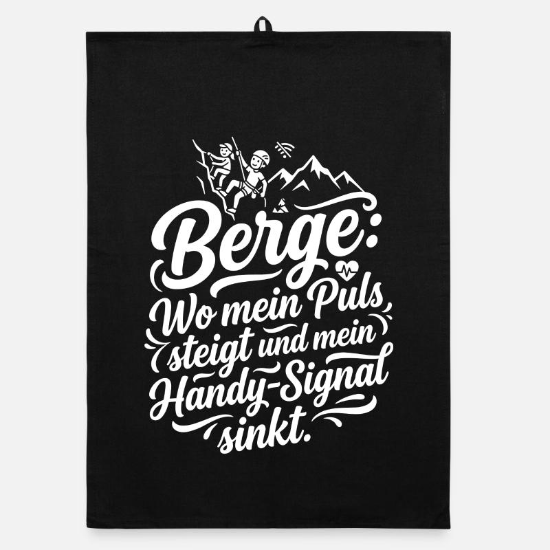 Berge Klettern Humor Handy Spruch Organic Geschirrtuch