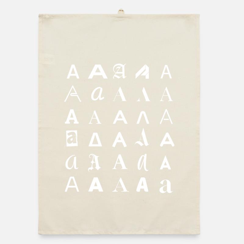 Typography letter A design Mosaic Organic dish towel