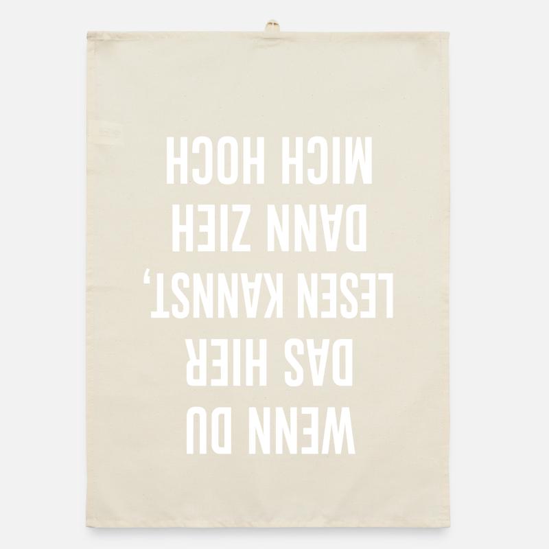 White Capital Letter Statement Organic dish towel