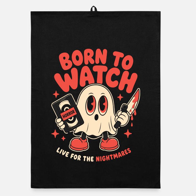Born To Watch Horror Nightmares Organic Geschirrtuch