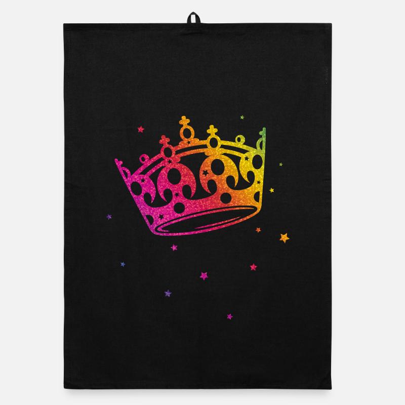 Krone Glitter Regenbogen Love CSD LGBT Organic Geschirrtuch