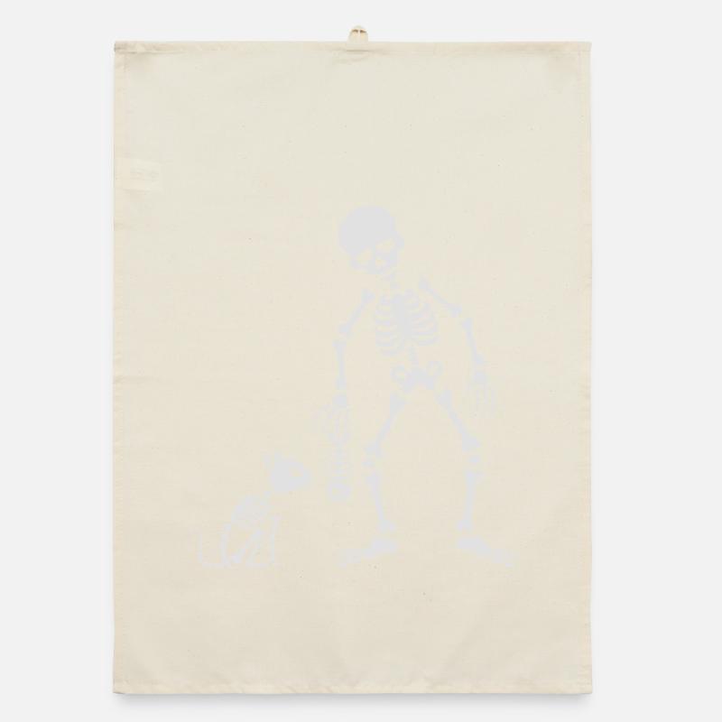 Cat likes fish bone skeleton Organic dish towel