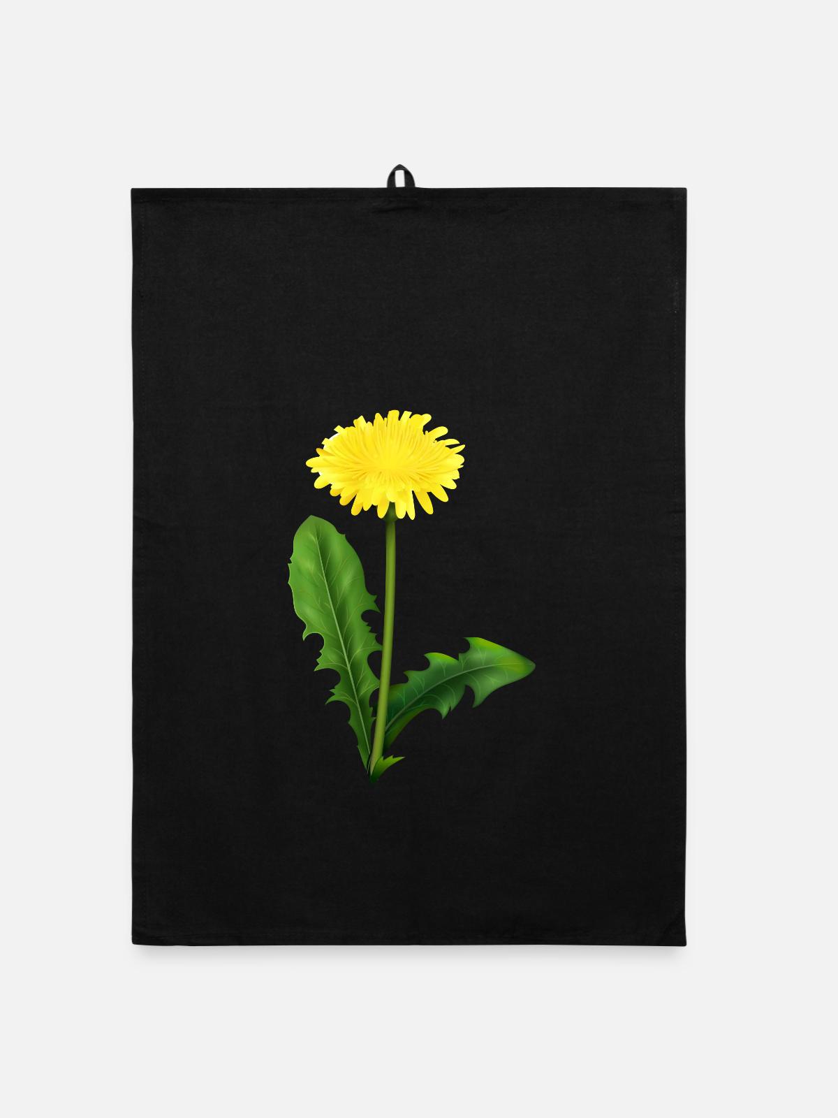 Löwenzahn | dandelion - Organic Geschirrtuch - Schwarz - Vorne