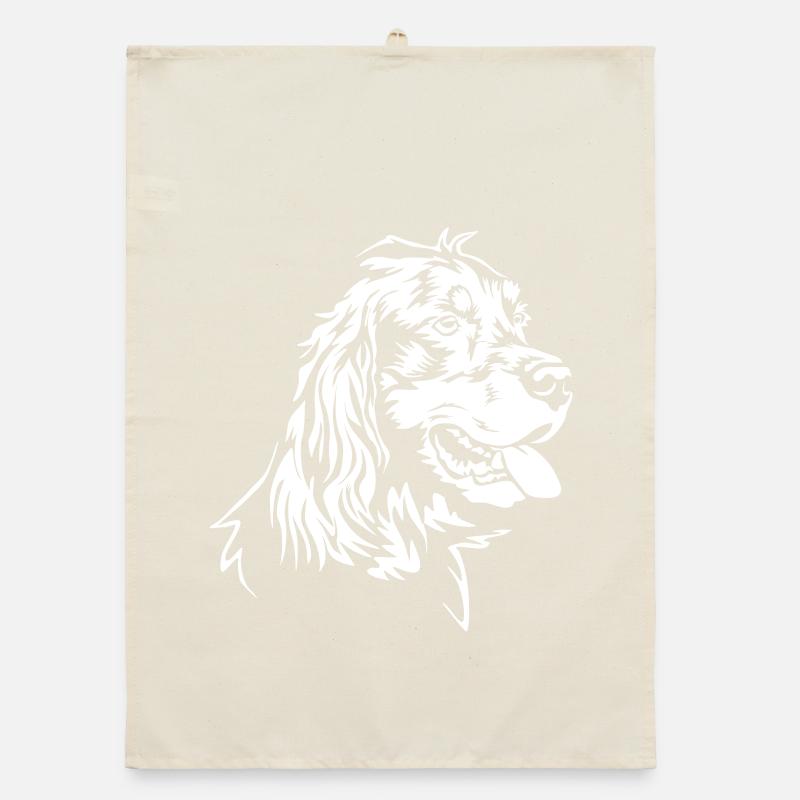 Gordon Setter Kopf "Black Edition" Organic Geschirrtuch
