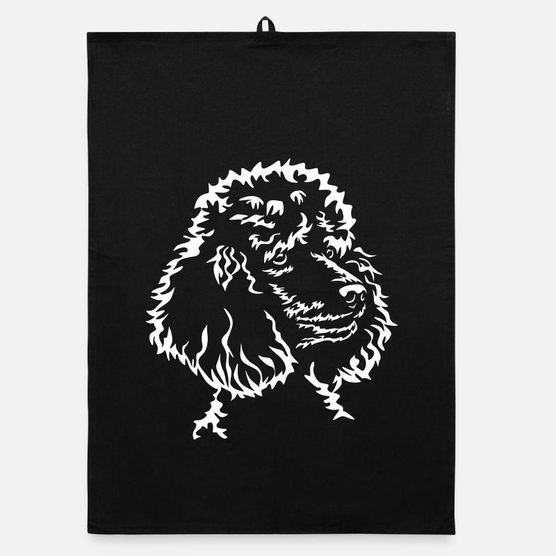 Poodle head "Black Edition" Organic dish towel