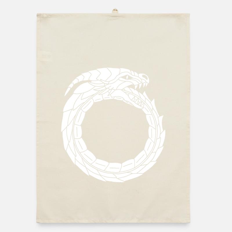 Verschlingender Weißer Drache Organic Geschirrtuch