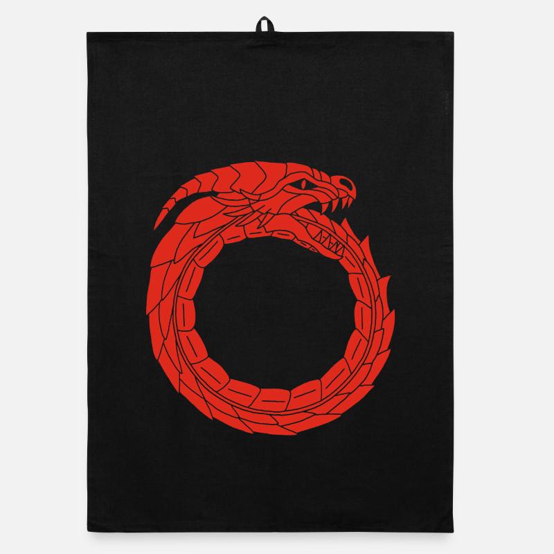 Dragon rouge dévoreur Torchon bio