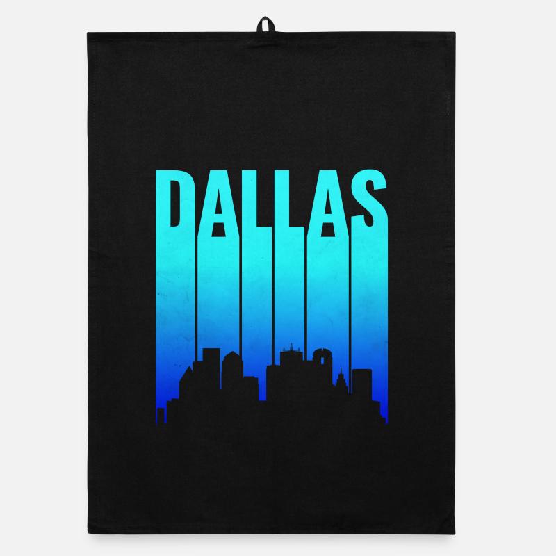 Dallas Skyline Gradient Typografie Organic Geschirrtuch