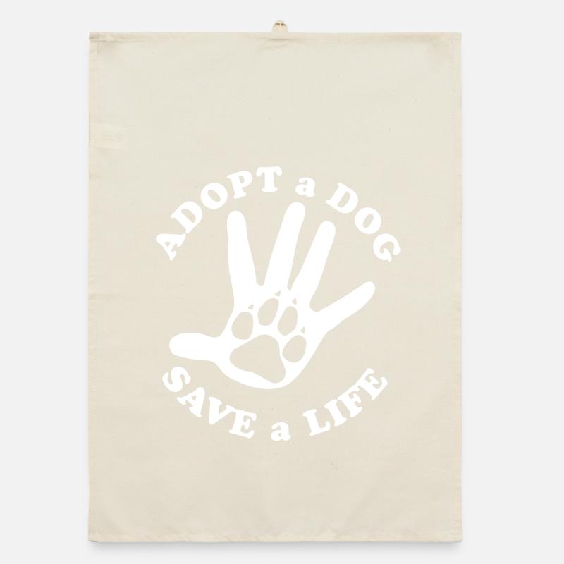 Die Adoption eines Hundes rettet ein Leben Organic Geschirrtuch