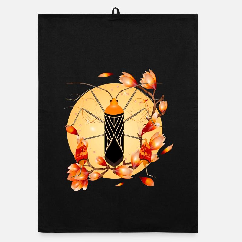 Anisoscelis alipes Leaffoot Bug and Magnolia Organic dish towel