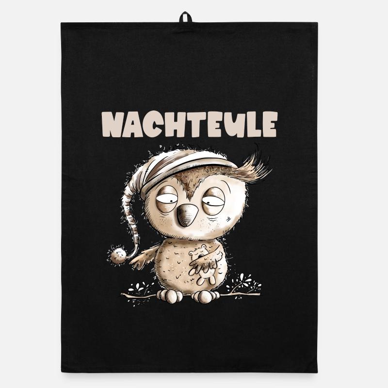 Droll Night Owl Owl Organic dish towel