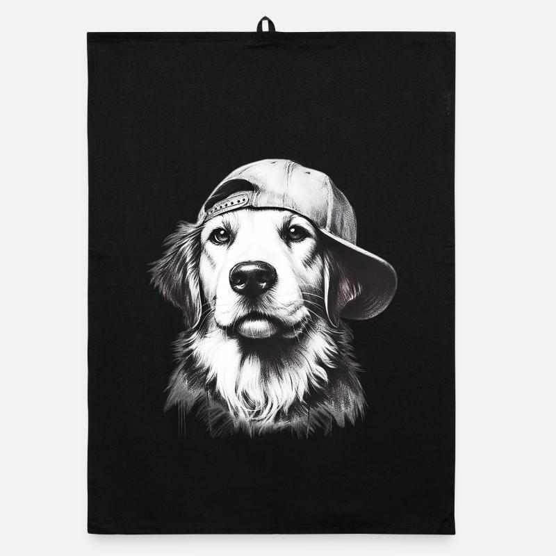 Chien - Torchon bio - noir