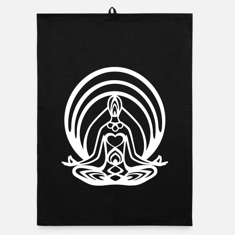Meditation Lotussitz Chakra Organic Geschirrtuch