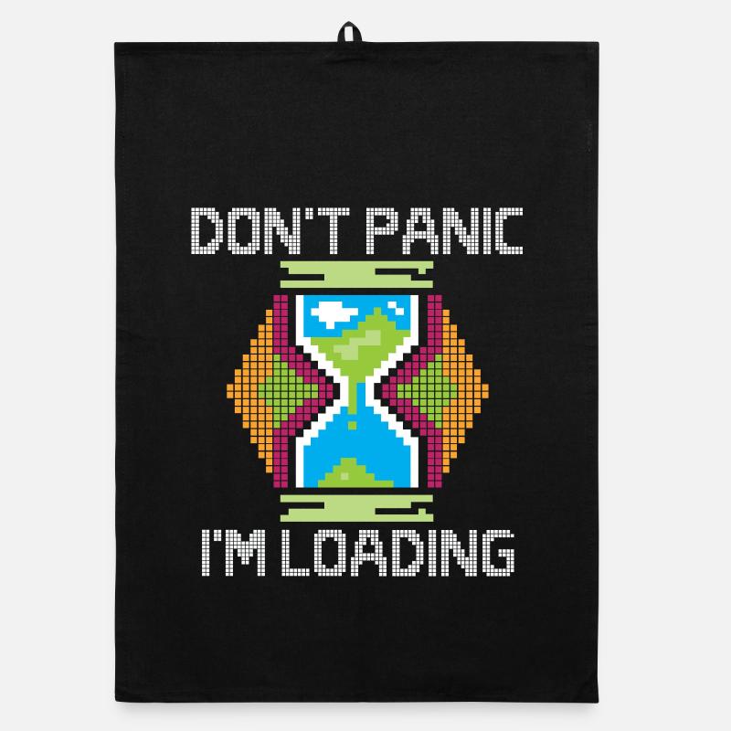 dont panic i´m loading - retro gamer Organic Geschirrtuch