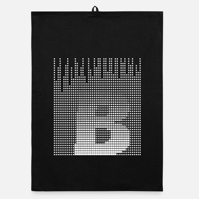 Futuristische Pixelkunst der Buchstabe A - Organic Geschirrtuch - Schwarz