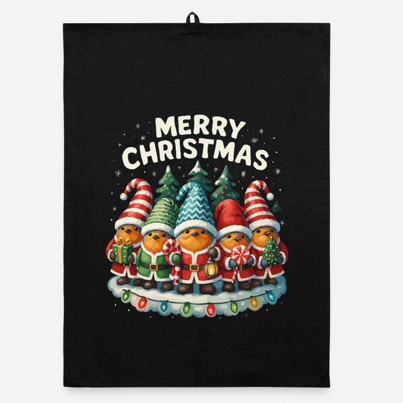 Lustiges Rotkehlchen Weihnachten Geschenk Süß Organic Geschirrtuch