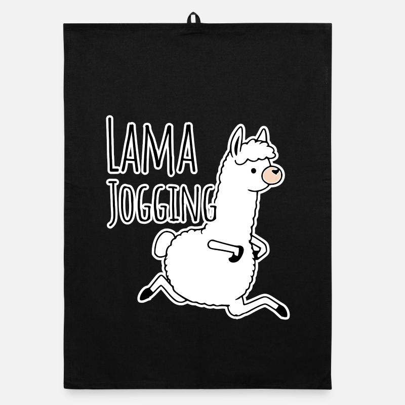 Llama jogging - funny, he jogs like a llama! Organic dish towel