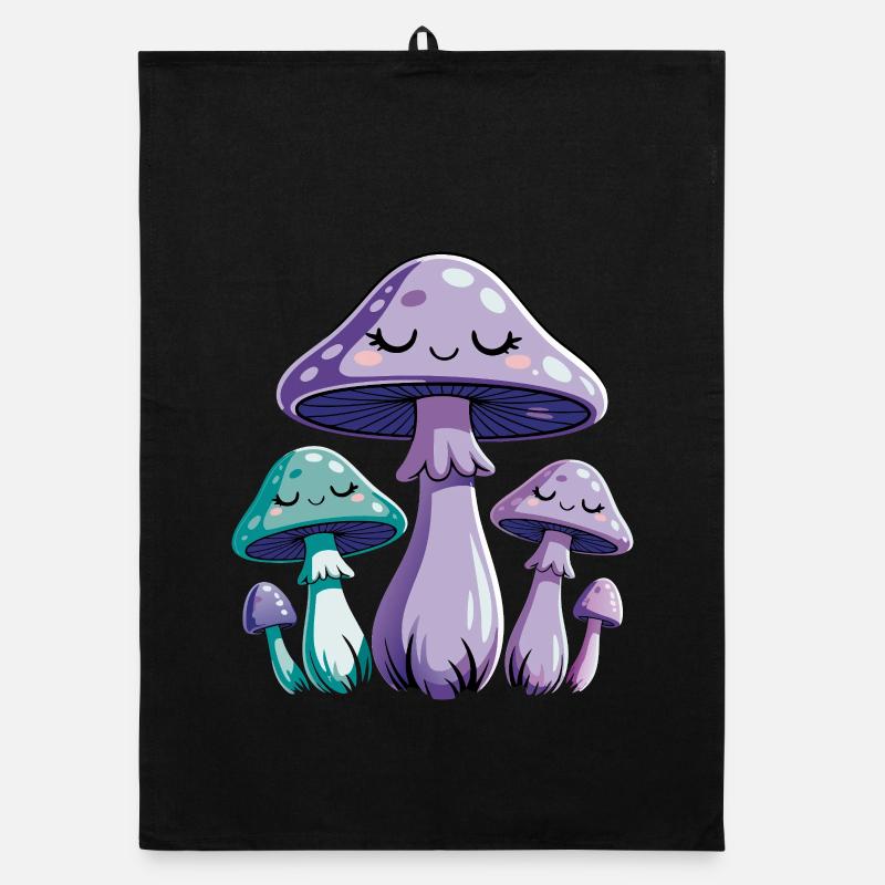 Purple Dreaming Mushrooms Organic dish towel