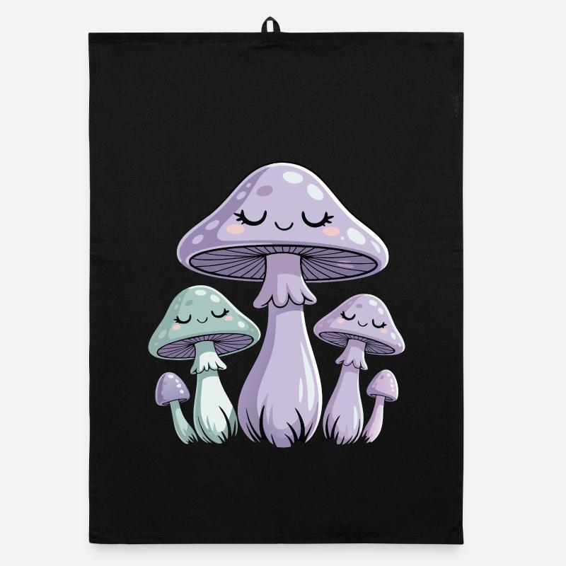 Dreamy pastel mushrooms Organic dish towel