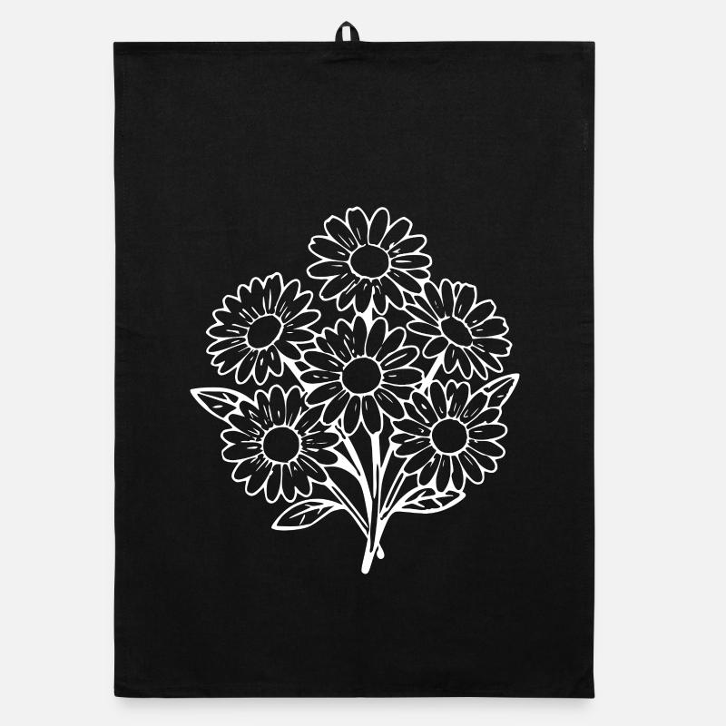 Fleur blanche Fleur blanche Fleurs Marguerites Torchon bio