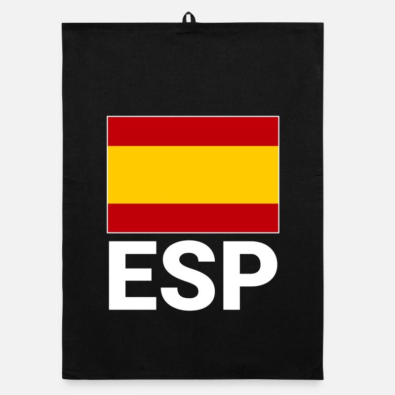 Drapeau sportif espagnol avec abréviation ESP Torchon bio
