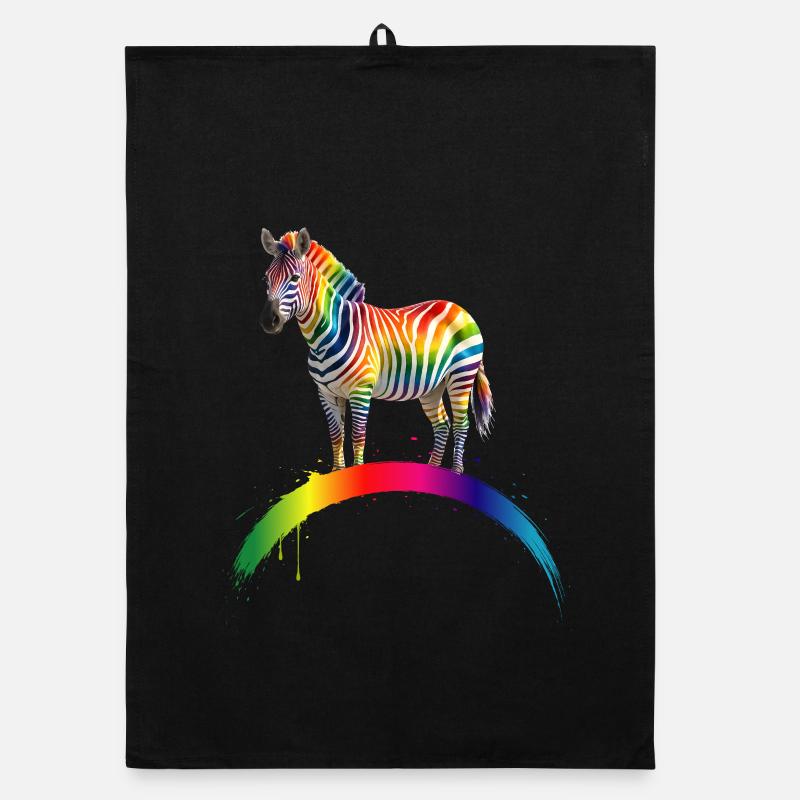 Rainbow Zebra Gradient Art Design Organic dish towel