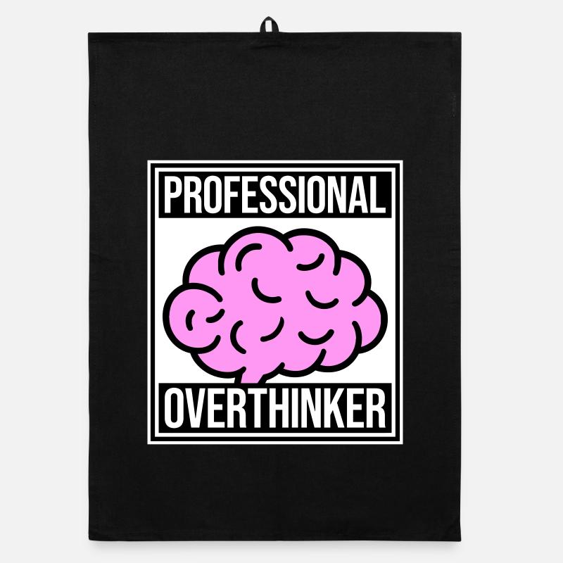 Professional Overthinker Lustig Grübeln Angst Logo Organic Geschirrtuch